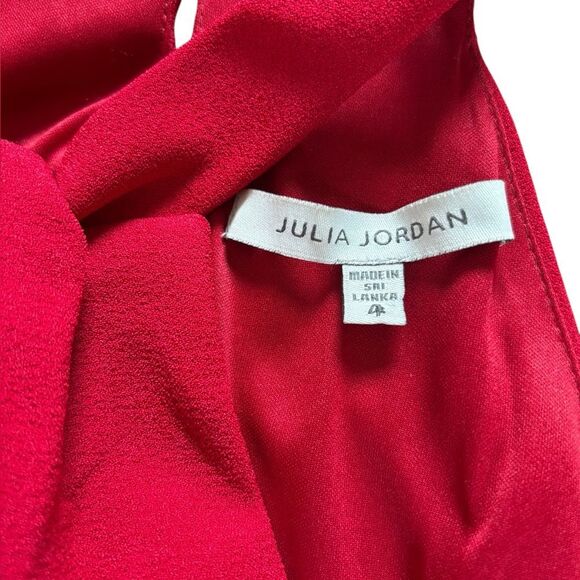 Julia Jordan Halter Sleeveless Jumpsuit Twist Front Wide Leg Womens Size 4 Red - Picture 7 of 11